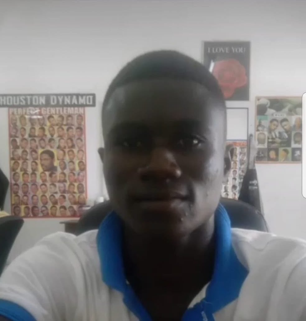 Prince in his early barbering years in Ghana